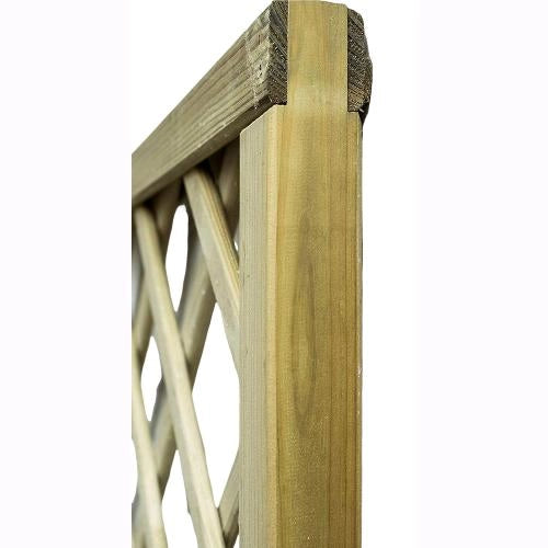 Pannello Grigliato Legno di Pino Impregnato 75x30x180 Con Fioriera Giardino
