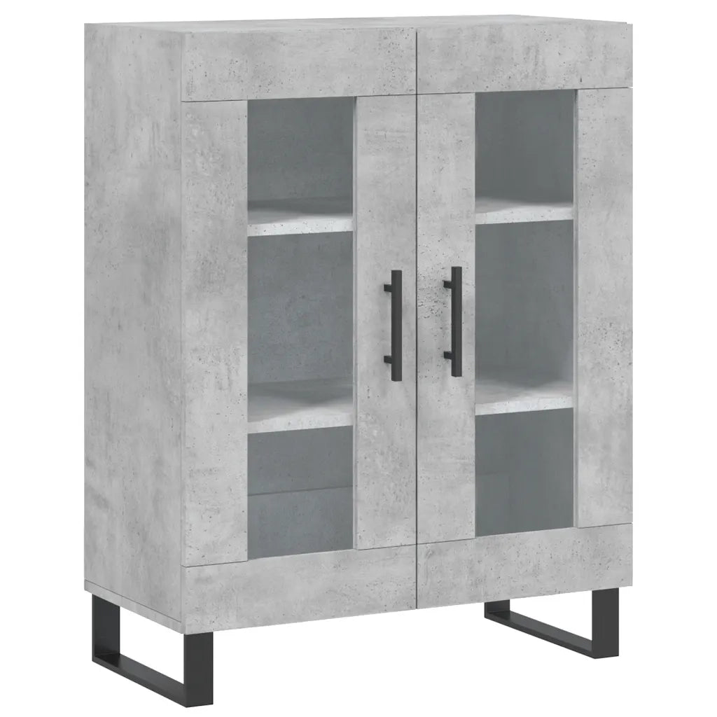 Credenza-Buffet-Armadio da cucina Grigio Cemento 69,5x34x180 cm in Legno Multistrato 576729