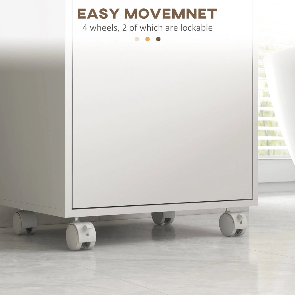 Mobiletto Bagno con Vassoio Rimovibile 40x30x88 cm in Truciolato Bianco