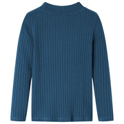 Maglietta per Bambini a Maniche Lunghe a Costine Blu Marino 128 13827