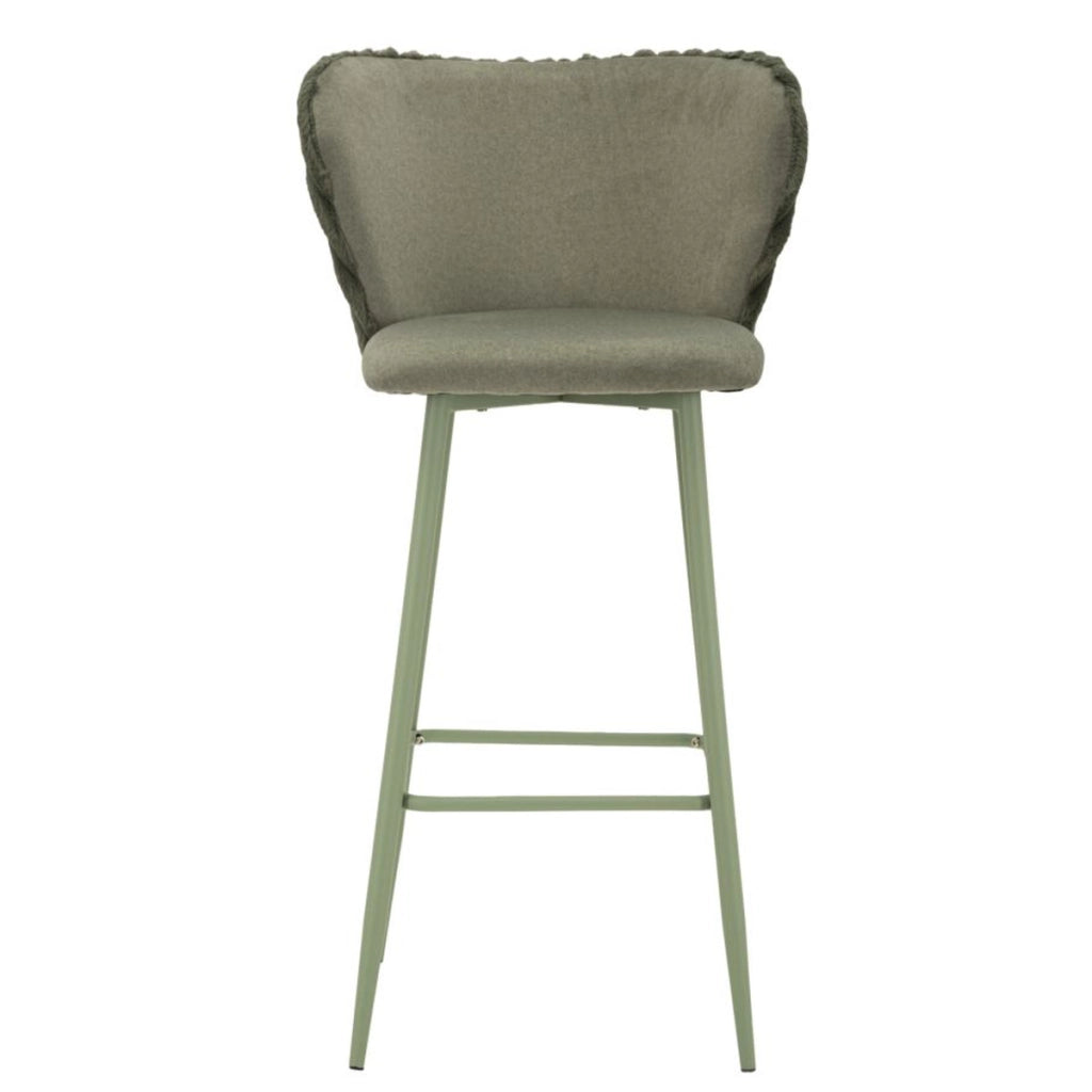 Set di 2 Sgabelli Alti VKH884, Verde, Poliestere, 55x58x106 cm