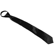 Trade Shop - Cravatta Seta Raso Nero Black Cravattino Frack Papillon Sottile Uomo Donna Slim -