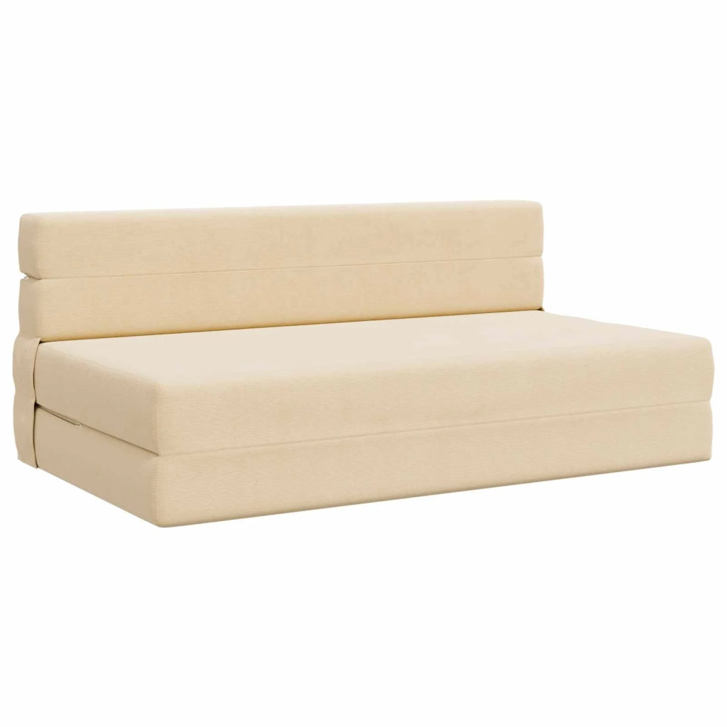 Divano Letto Pieghevole Crema 152 x 86,5 x 60 cm Tessuto 900133