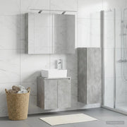 Set di mobili per il bagno 4 pz Grigio Cemento 3407434