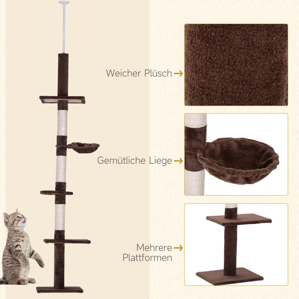 ALBERO RASCHIA-GATTI Regolabile 230-260 cm Marrone 40 x 34 cm