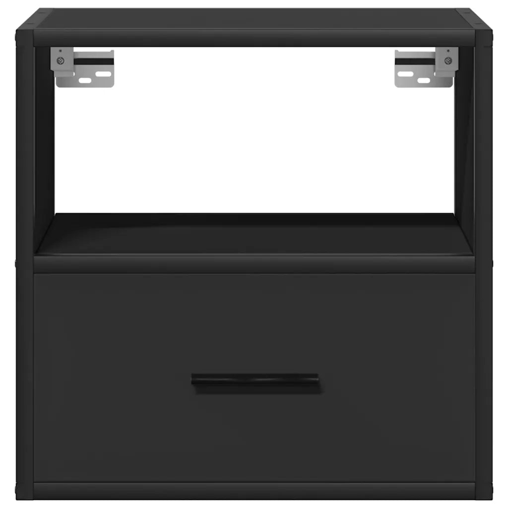 vidaXL Comodino a Muro Nero 40x31x39,5 cm