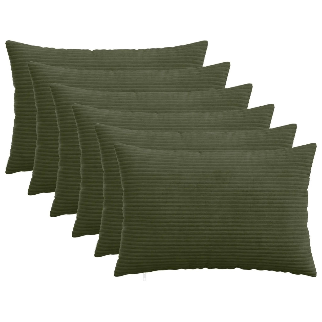Federa 6 pcs HEERLEN Verde 50 x 70 cm corduroy 911334