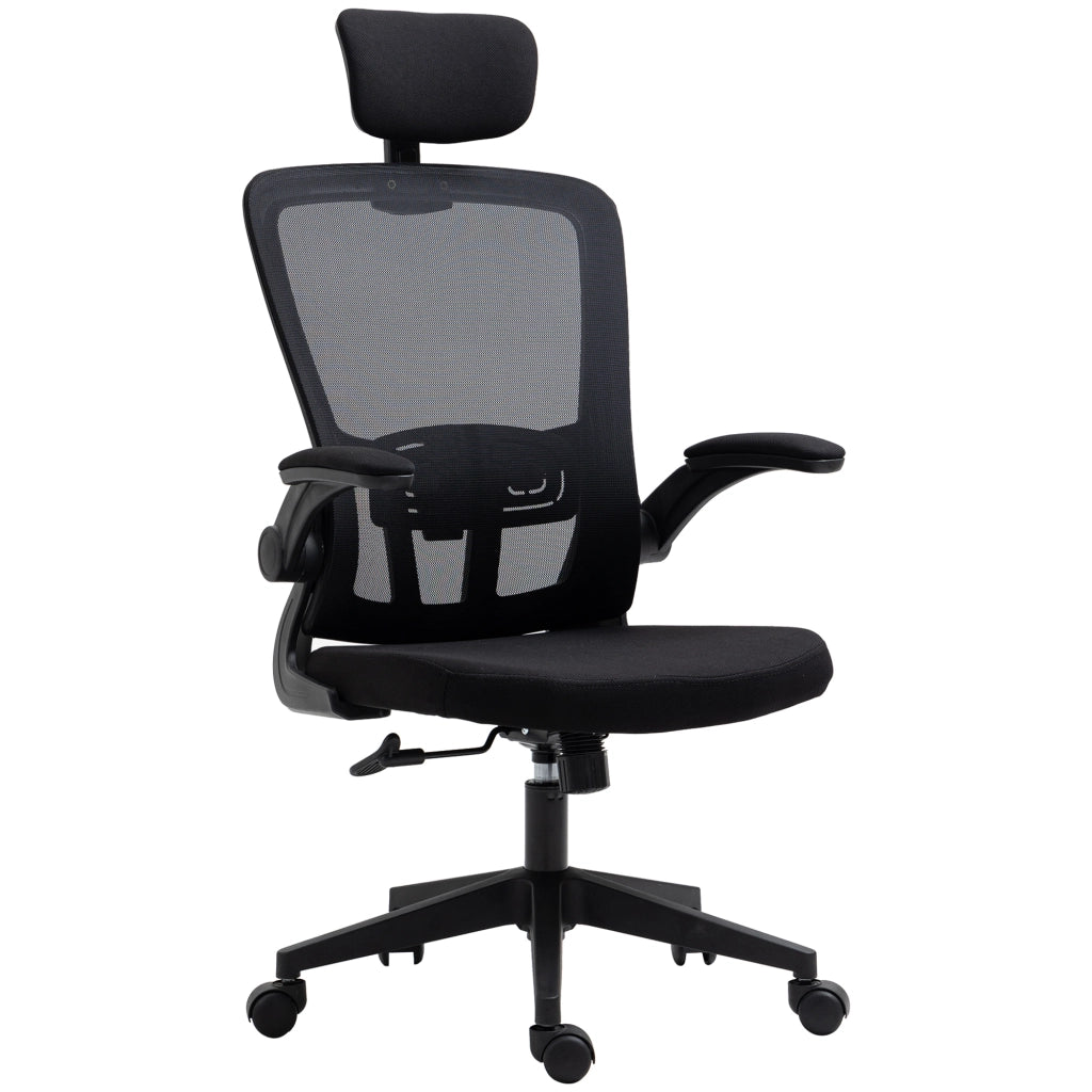Sedia da ufficio con rete ¨C zephmum ¨C nera, 65x64x114-122 cm