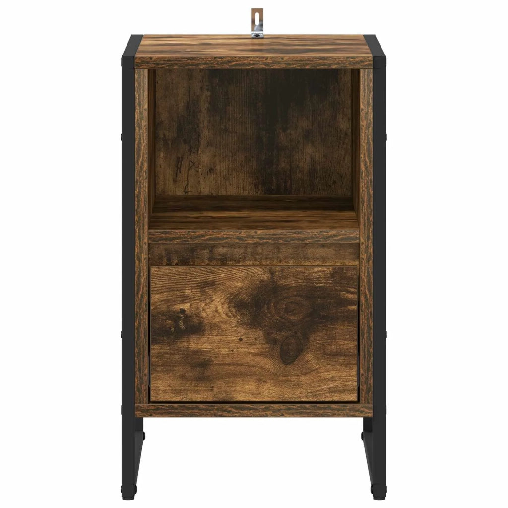 Comodino con cassetto 2 pcs Quercia Fumosa 39,5 x 30 x 50 cm