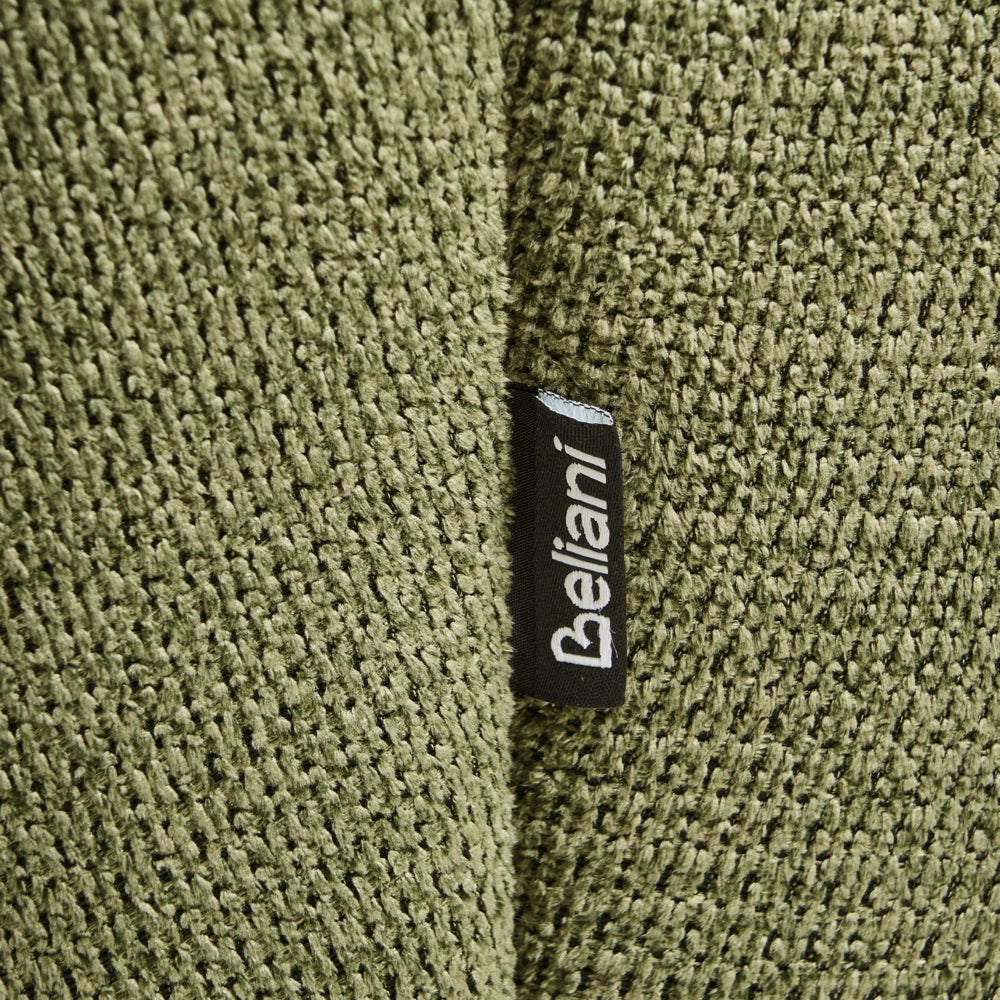 Poltrona in stile retrò con rivestimento idrorepellente gambe in acciaio imbottitura trapuntata e braccioli verde
