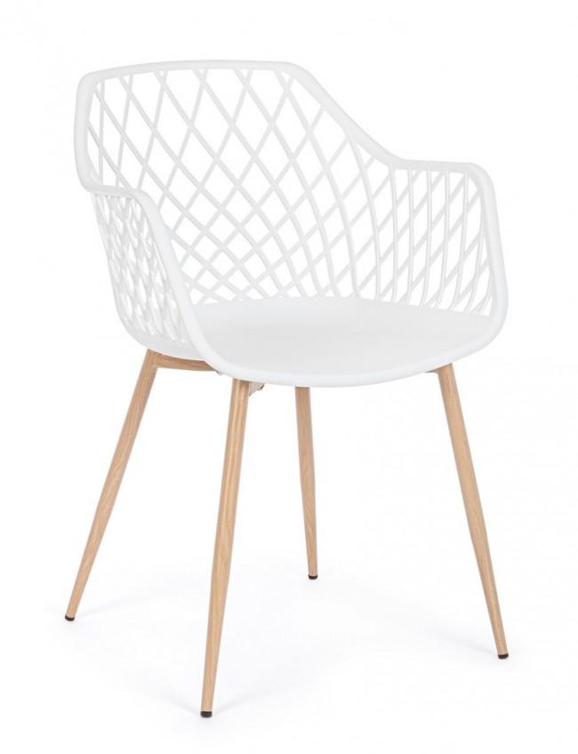 Set 4 Sedie 58x54x85,5 cm in Plastica Bianco