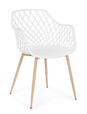 Set 4 Sedie 58x54x85,5 cm in Plastica Bianco