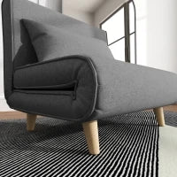 Poltrona Letto 3 in 1 con Schienale Reclinabile su 6 Posizioni in Tessuto, 94x78x80 cm, Grigio