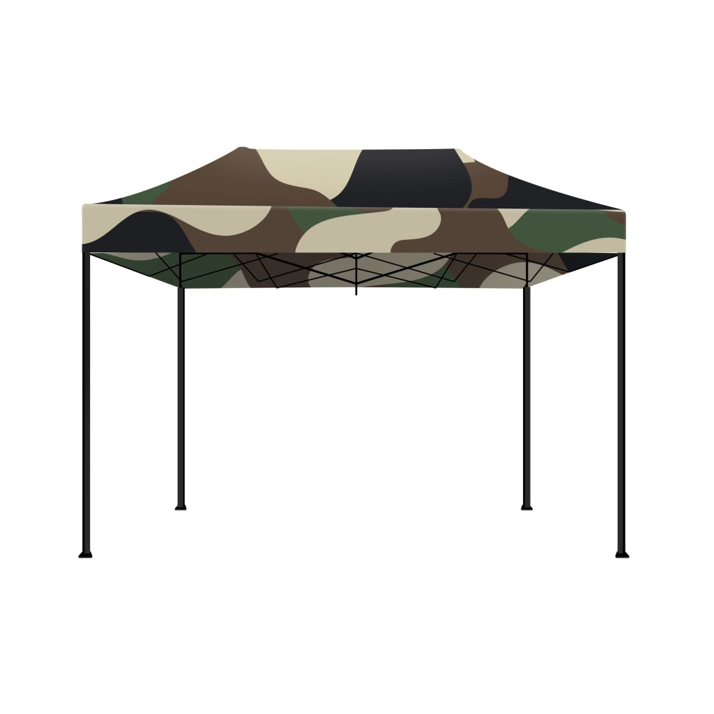 Taman Tenda / Gazebo Per Giardino 3X4,5 Mt Impermeabile Tendone Pieghevole Per Fiere E Mercati Con Teli Laterali Colore Camouflage