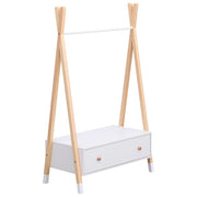 Armadio per bambini in legno e bianco con cassetto LOU