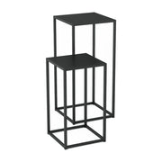 Set di 2 tavolini laterali di diverse dimensioni acciaio nero 03_0010605
