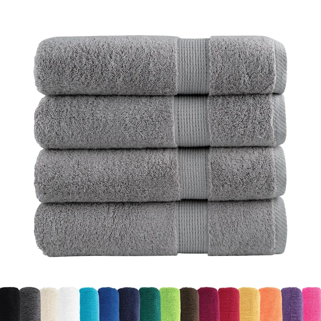Asciugamani Premium SOLUND 4 pz Grigio 50x100 cm 600 g/m² 137306