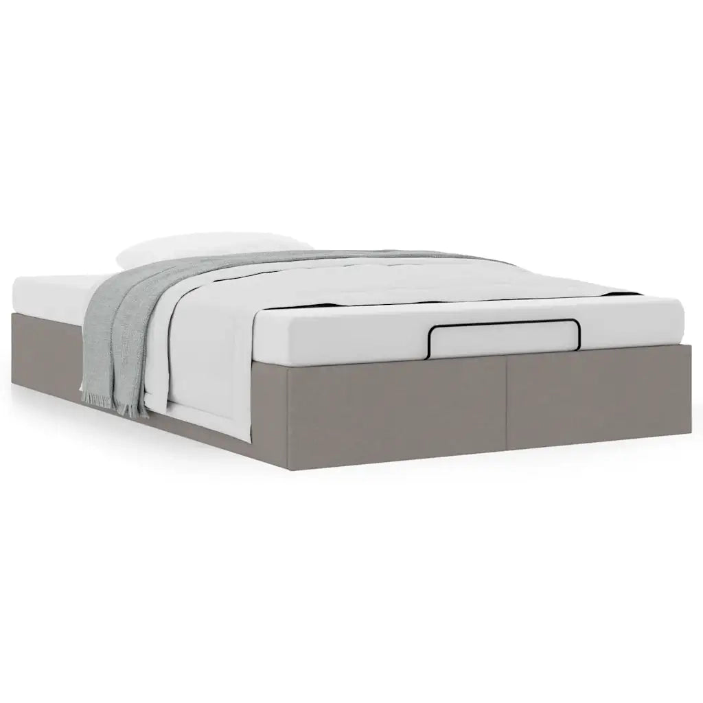 Struttura Letto Pouf senza Materasso Tortora 120x190 cm Tessuto 3310865