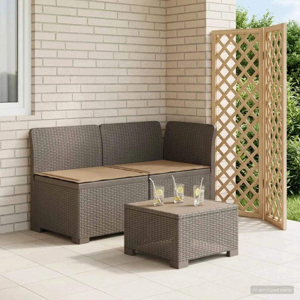 Divano da Giardino a 2 Posti con Cuscini Aspetto Rattan PP 8011938