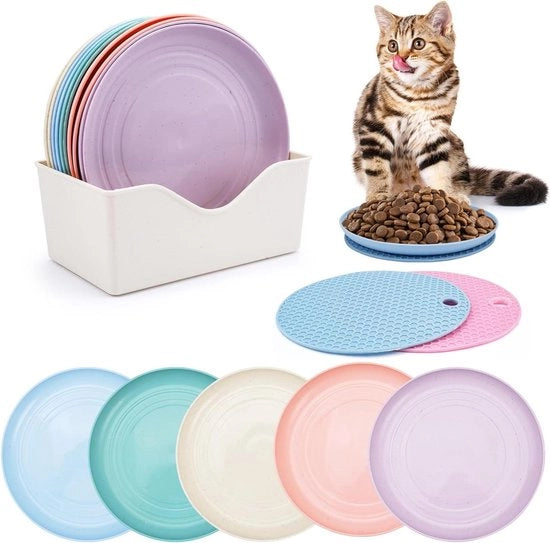 10 pezzi di Piastra per Gatto - Materiale PP, Facile da Pulire, Antiscivolo, Resistentente al Lavastoviglie