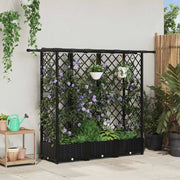 Letto Rialzato con Griglia e Tetto Nero 164 x 40 x 123 cm PP 42032546