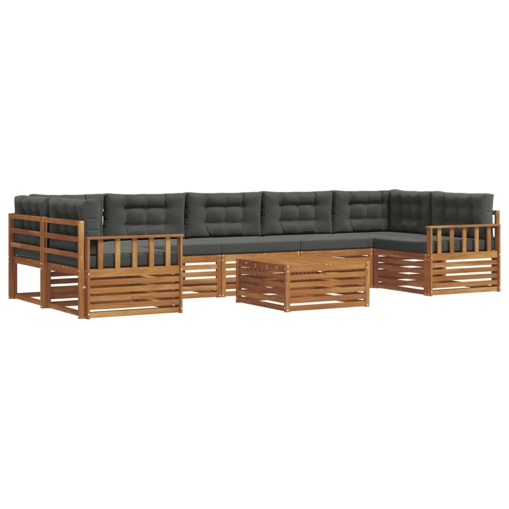Set di divani da esterno con cuscino 8 pcs Naturale e Antracite 3373172