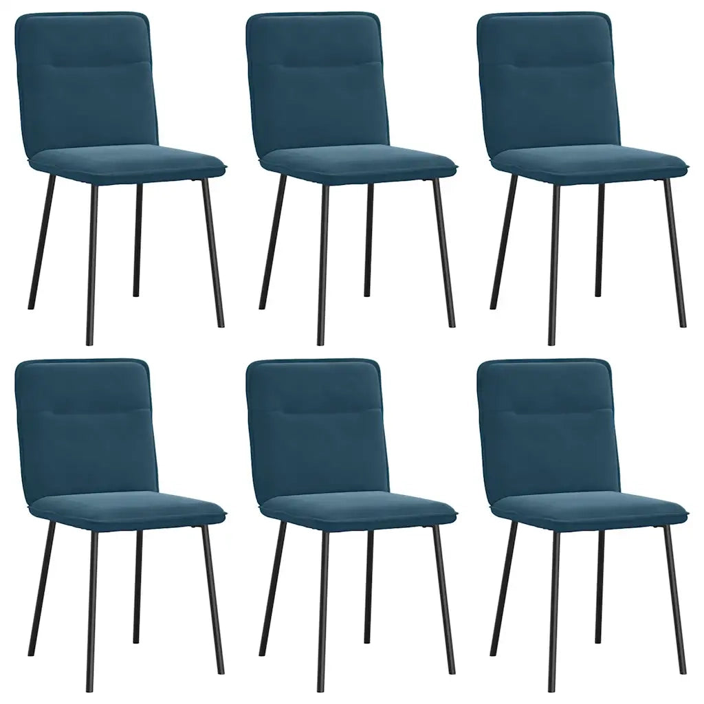 vidaXL Sedie da Pranzo 6 pz Blu in Velluto