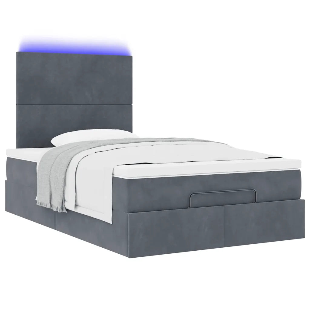 vidaXL Struttura Letto Pouf con Materassi 80x200 cm Velluto