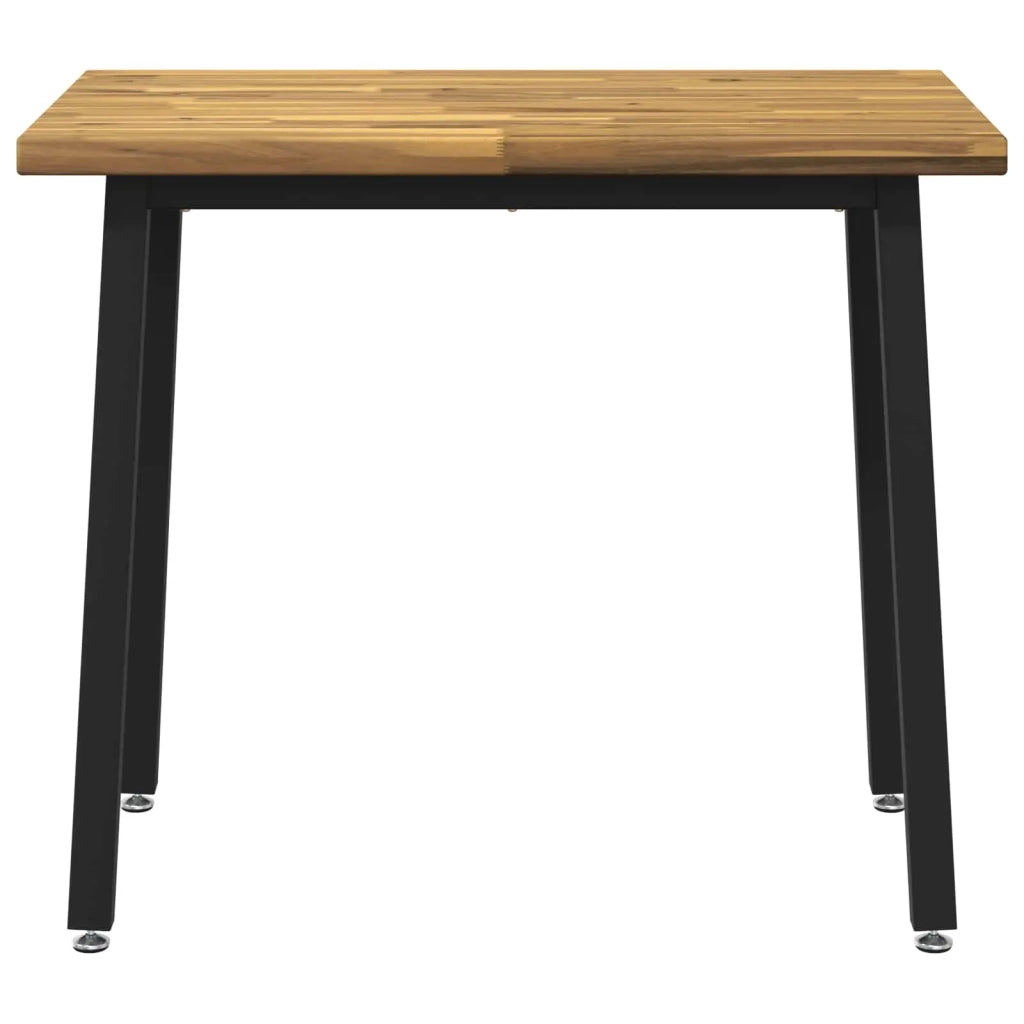 90 x 55 x 75 cm Legno di Acacia Massello Bianco e Nero 937577