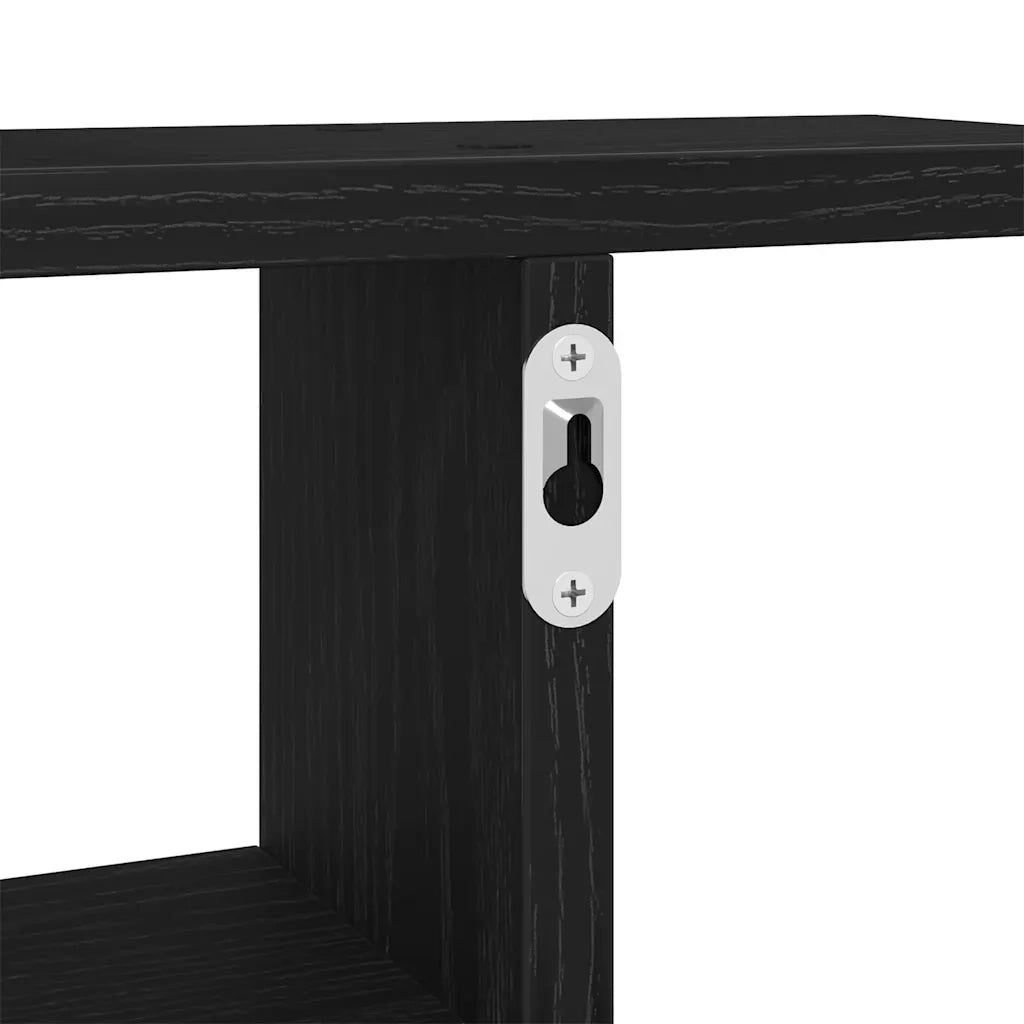 Mensole da Parete 2pz Rovere Nero 38x12x38 cm in Truciolato 868067