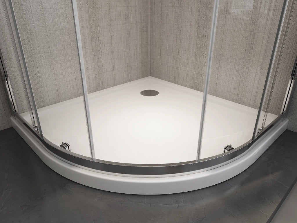 Box doccia semicircolare scorrevole cristallo 6mm trasparente anticalcare h.190cm Sicena Slition Trasparente 6mm,80x80 cm