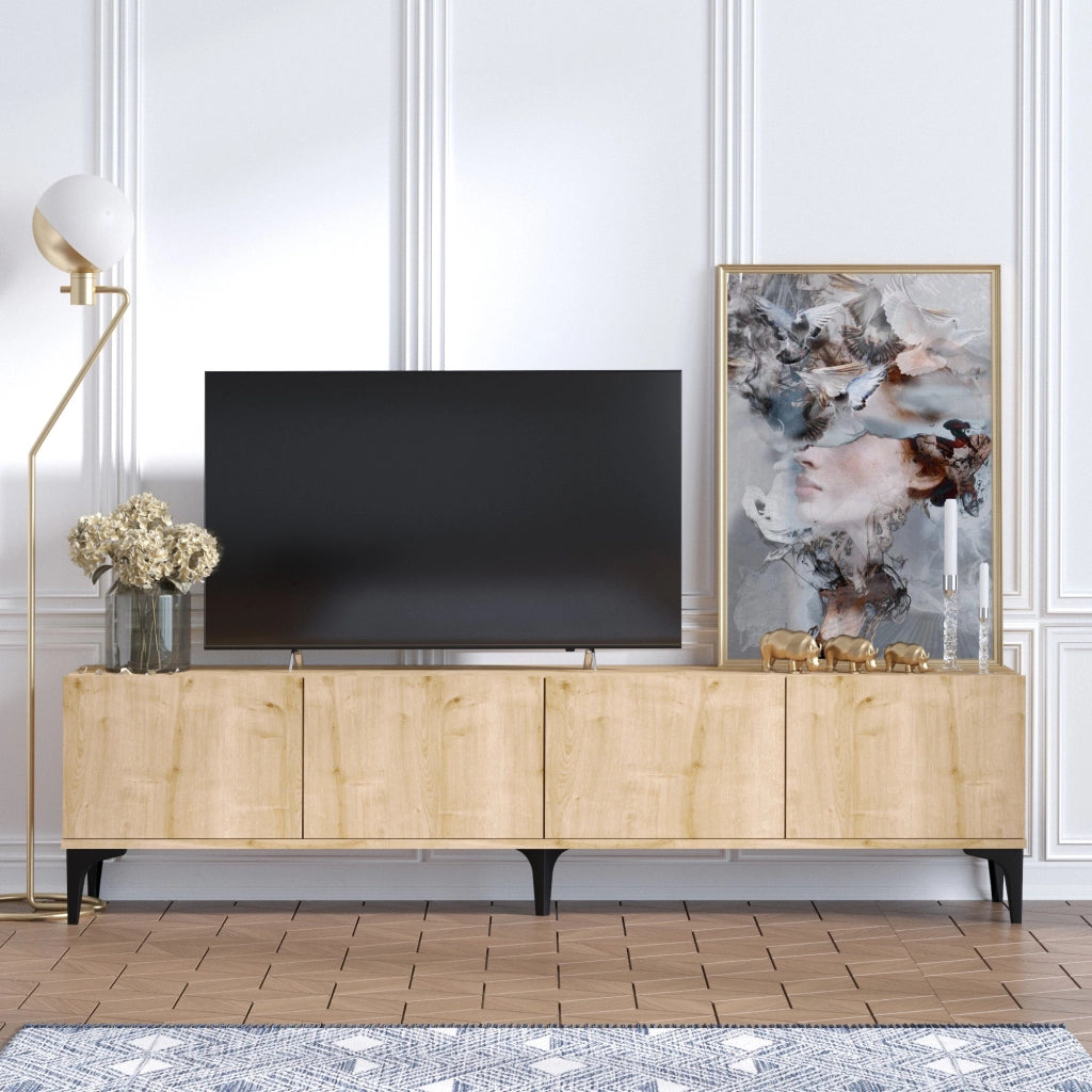 Porta TV in legno "Nora" - 180 x 35 x 50 cm - Rovere Zaffiro