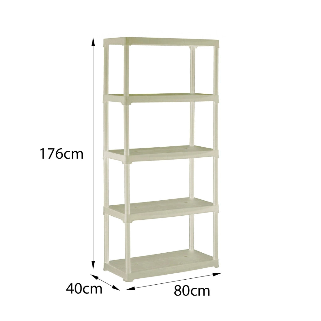 Scaffale a 3 ripiani in Gelsomina, Scaffalatura multiuso per interno o esterno, 100% Made in Italy, cm 80x40h176, colore Grigio chiaro