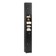 Armadio Colonna bagno, Mobile bagno alto con 2 Ante e 1 cassetto altezza: 180 cm Nero BZR34-SCH