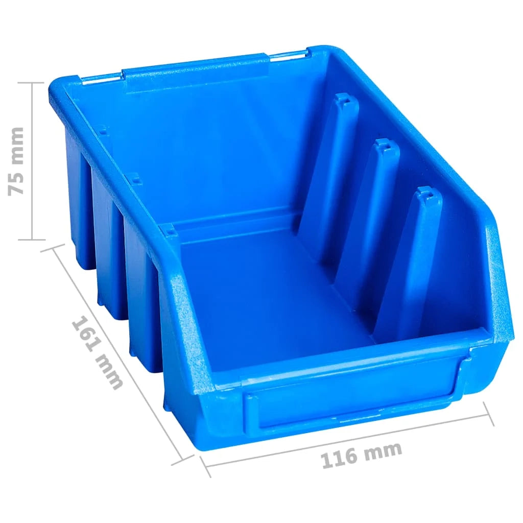 Kit contenitore portaoggetti blu da 96 pezzi con pannelli a parete 02_0003842