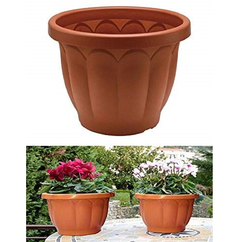 Trade Shop - Vaso Fioriera Classico Diametro 40 Cm In Plastica Per Piante Fiori Da Esterno -