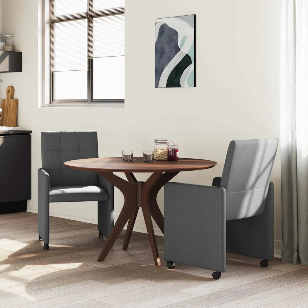 Sedie da Pranzo con Ruote 2 pcs Grigio scuro 58 x 65 x 94 cm 42017830