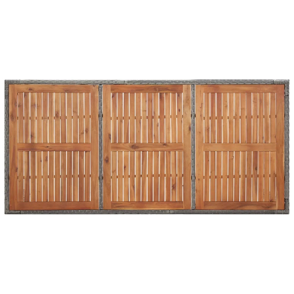 Tavolo da Giardino Grigio 200x150x74cm Polyrattan Legno Acacia 46135