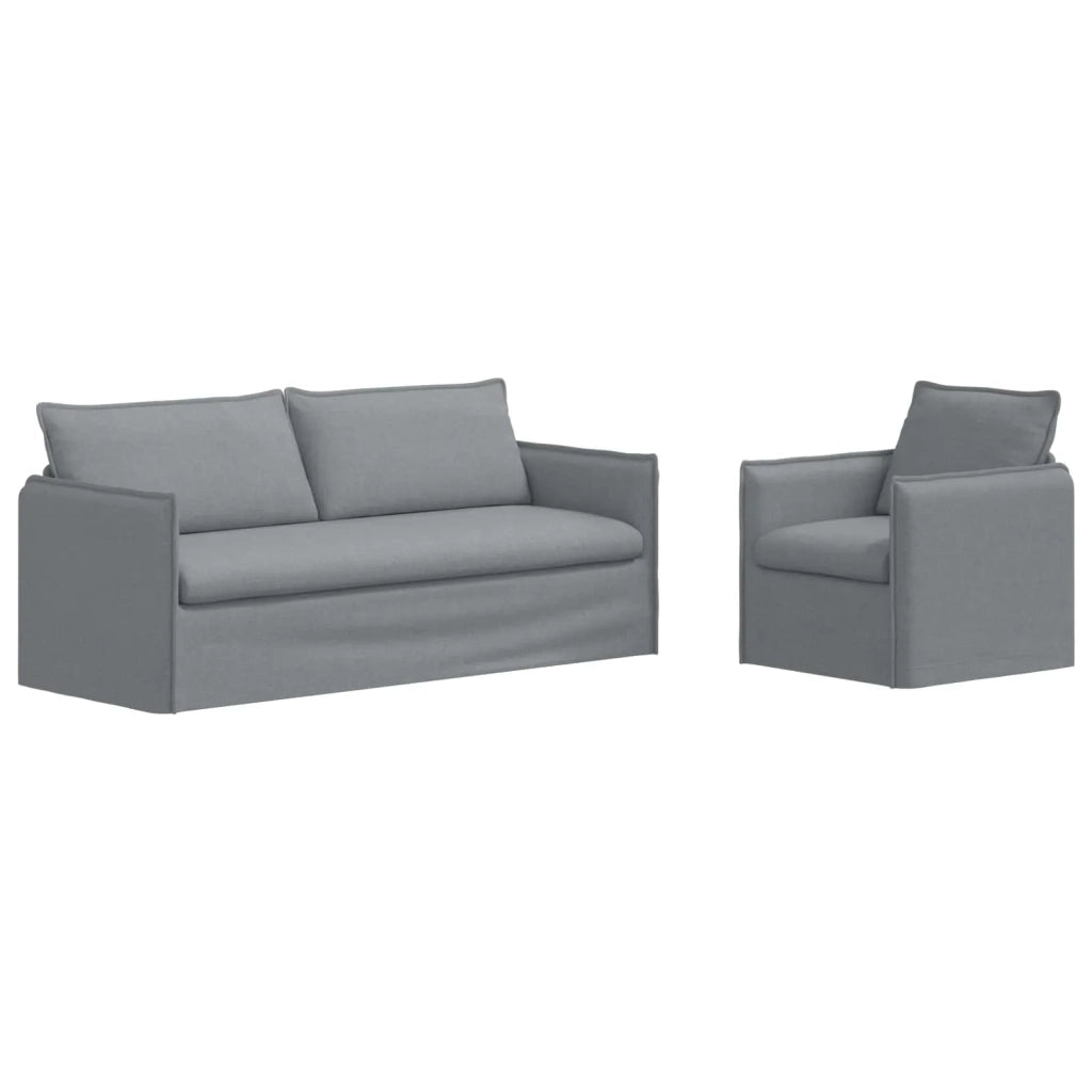 Set di divani 2 pcs Grigio Chiaro 196 x 82 x 85 cm Tessuto 3407611