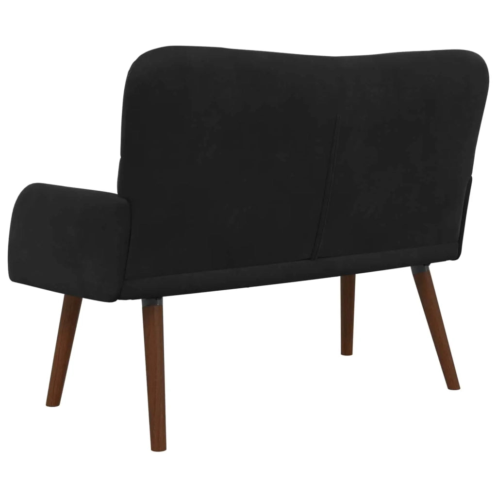 Divano | Divano da soggiorno | Sofa a Due Posti Nero 115 x 61 x 87 cm Velluto