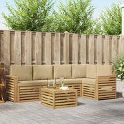Set di divani da esterno 6 pcs Bianco e Beige 59 x 59 x 37 cm 3391883