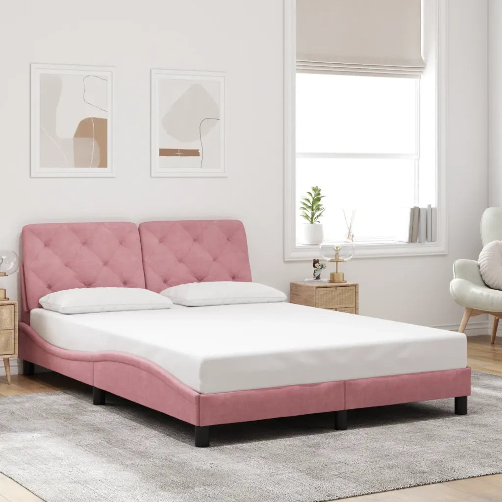 Giroletto con Luci LED Rosa 120x200 cm in Velluto