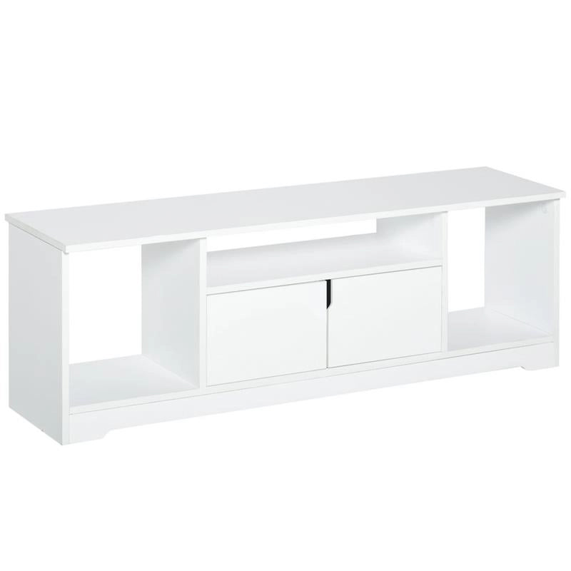 MOBILE PORTA TV FINO A 42" CON ARMADIETTO E RIPIANI APERTI IN LEGNO 120X30X41 CM