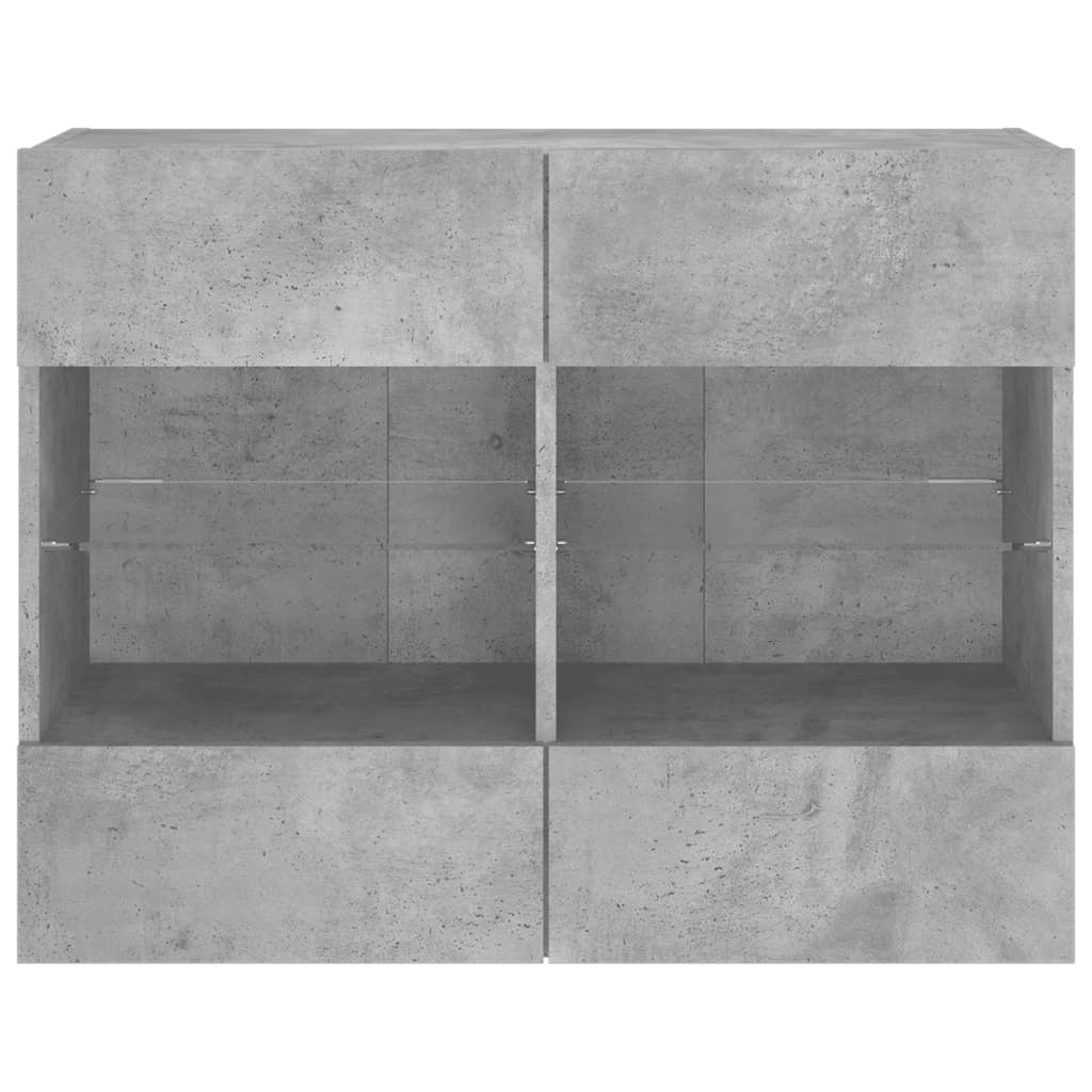 Mobile TV multimediale mensola TV credenza mobile TV parete attrezzata per sala da pranzo soggiorno camera da letto con luci LED 78,5 x 30 x 60,5 cm grigio 02_0027908