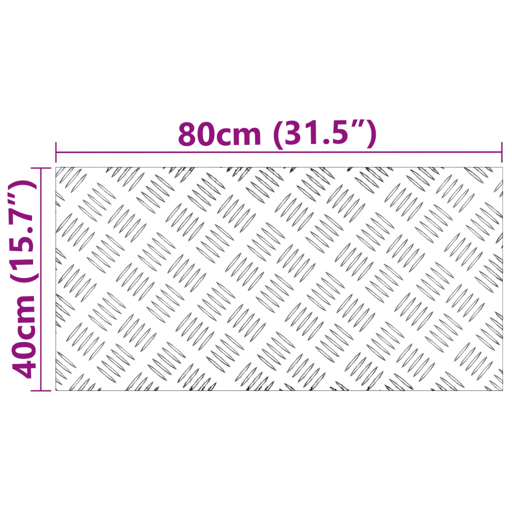Pannelli in Alluminio a Righe 4 pz Antiscivolo 80x40 cm