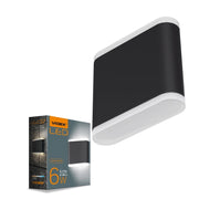 Applique da esterno LED 6W nera ovale Videx