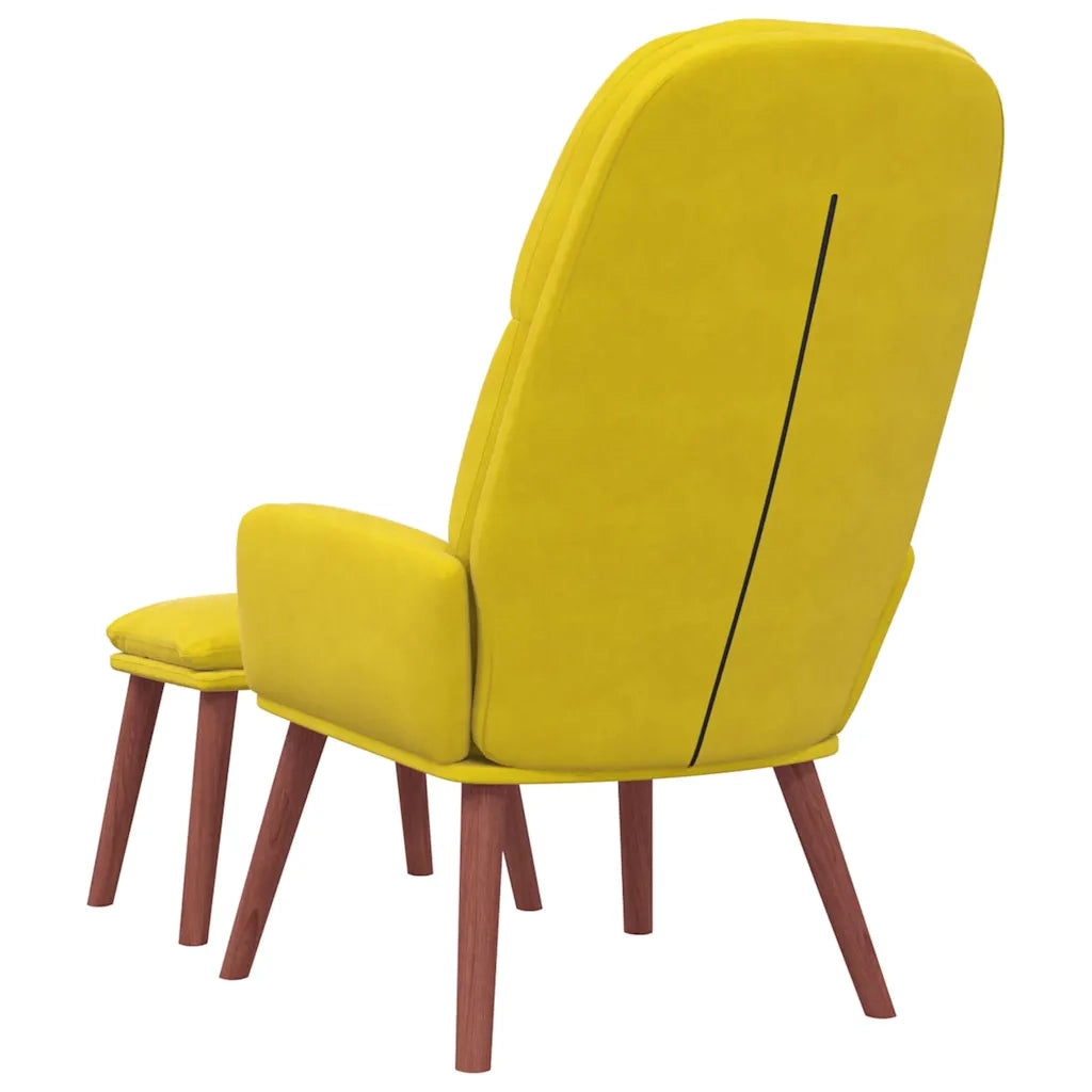 Divano Sedia-Poltrona Relax con Poggiapiedi Giallo in Velluto 846660