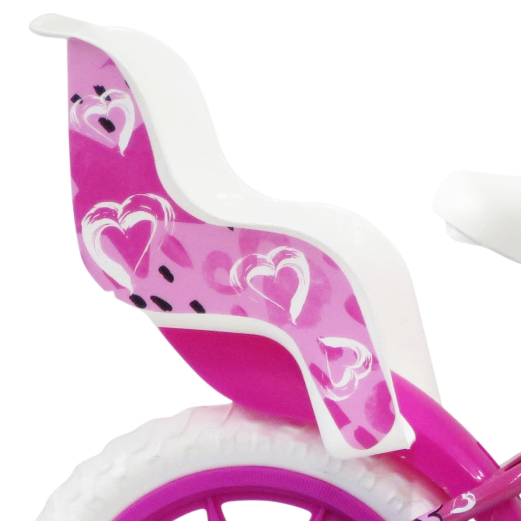 SCH HEART 12", bicicletta per bambini, adatta a bambini tra i 3 e i 5 anni, per altezza tra 85 e 105 cm, cestino, trombe