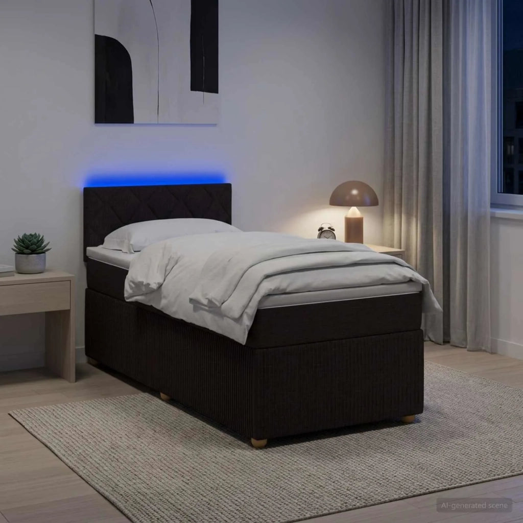 Letto box spring con materasso Marrone Scuro 90 x 200 cm 3452851