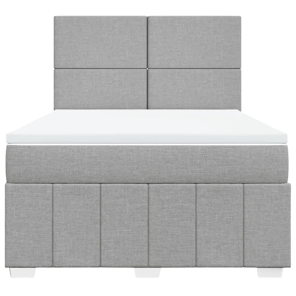 Giroletto a Molle con Materasso Grigio Chiaro 140x200cm Tessuto
